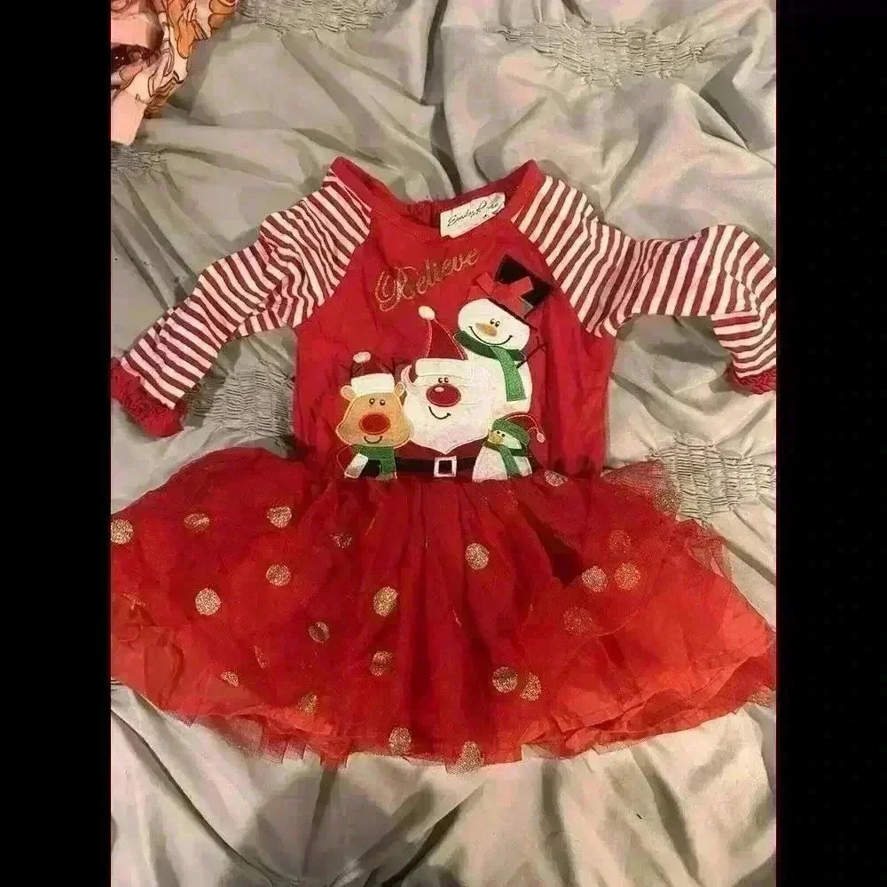 Emily  Rose Girls Red/White- Christmas 🎄  Dress-Sz 18m